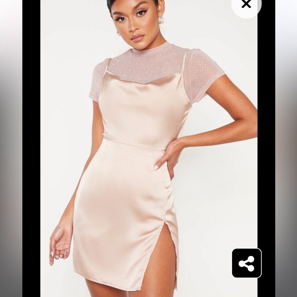 Pretty Little Thing satin bodycon dress